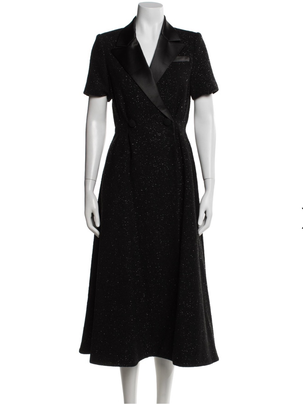 Self-Portrait Tuxedo Black Snap Dress US6